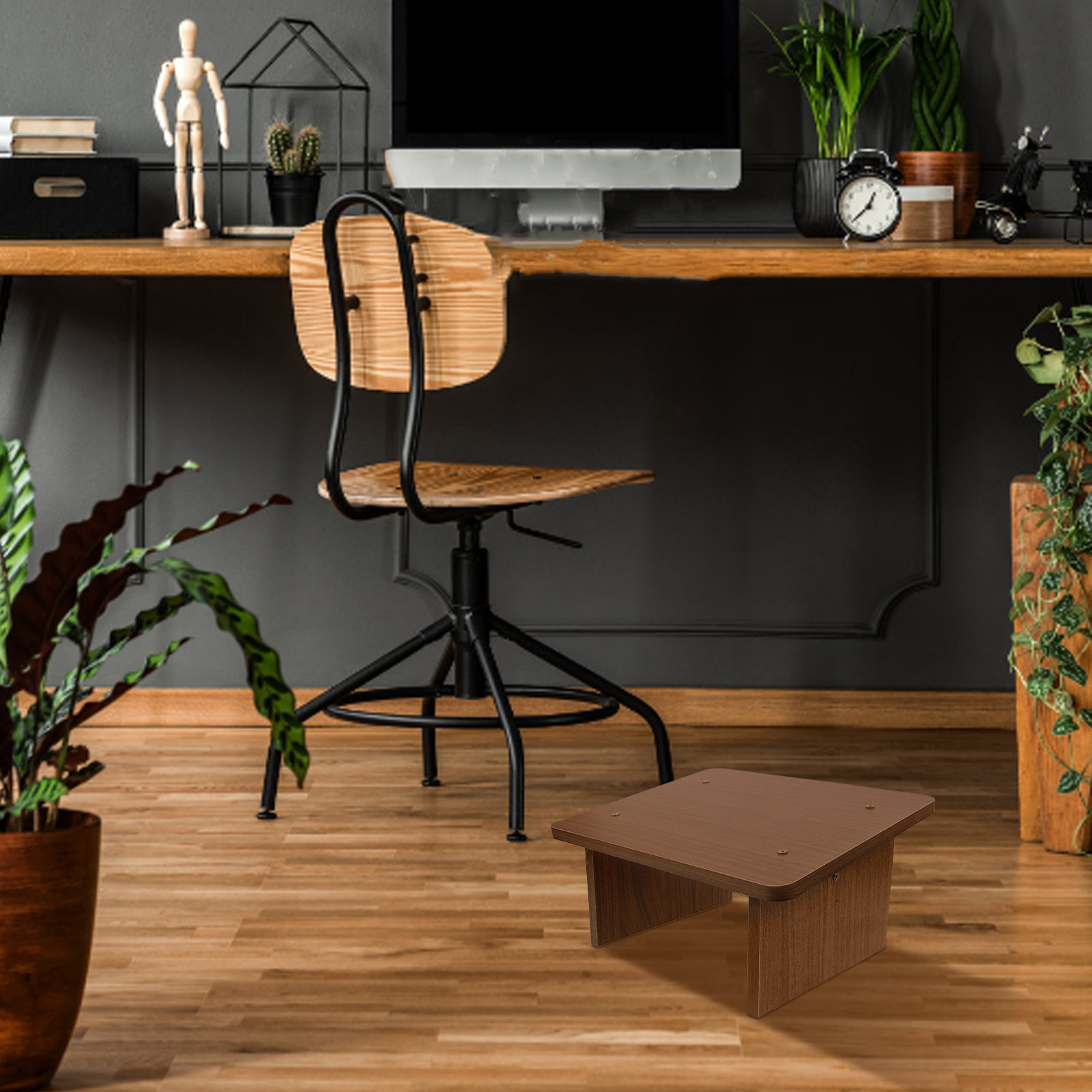 Footrest Under Desk - Repose-pieds ergonomique antidérapant en bois pour
