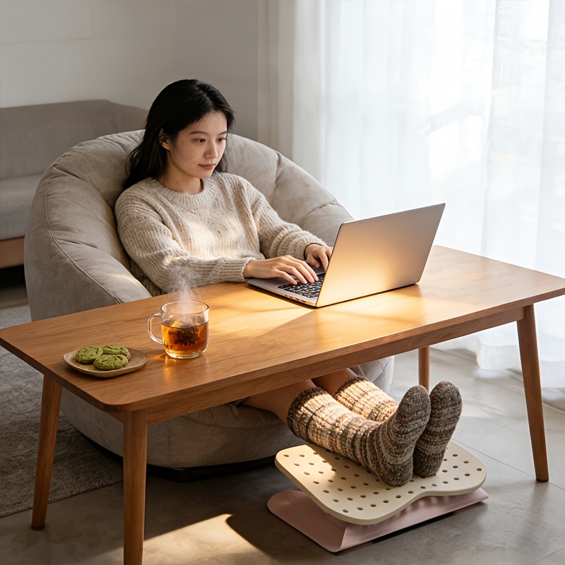 Footrest Under Desk - Repose-pieds ergonomique portable avec trous de