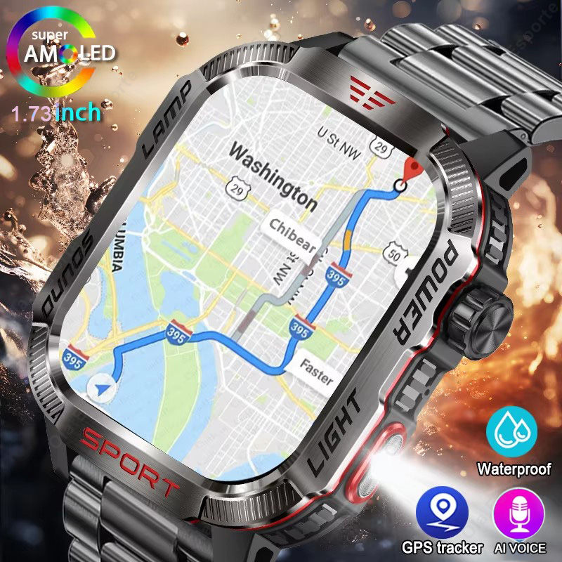Phase Esports & Gaming Festival - Montre connectée militaire GPS pour hommes,